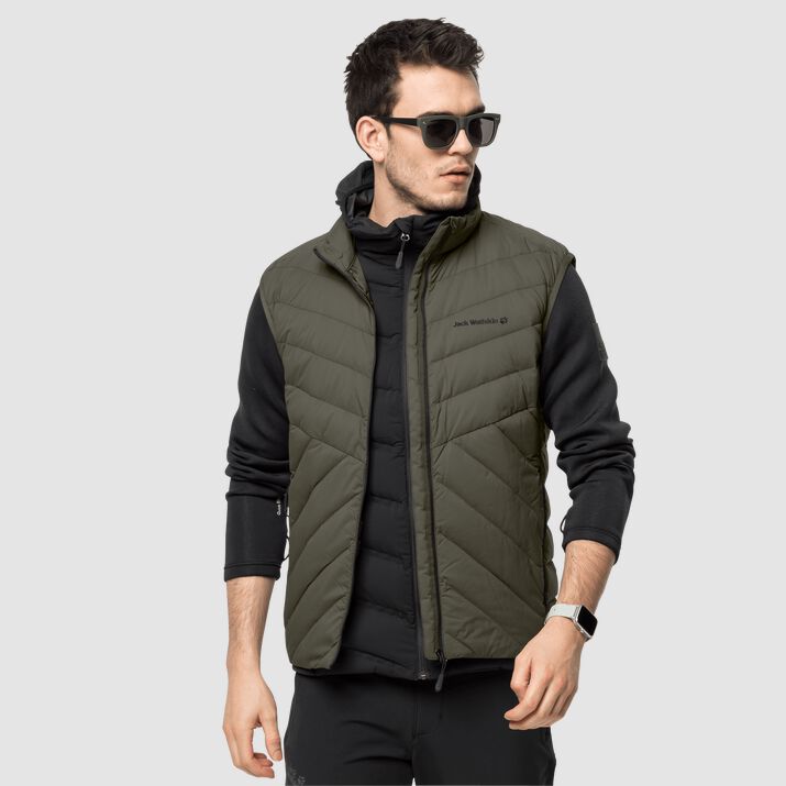 Chaleco Pluma Jack Wolfskin Athletic Hombre Verdes Oscuro Mexico-1986531